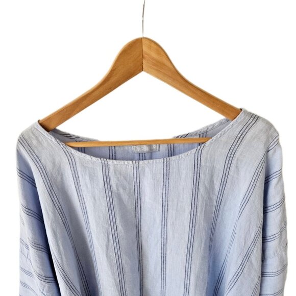 CP Shades Linen Sibella / Monica Top Blouse Lagenlook Boxy Oversized Stripe XL - Picture 6 of 15